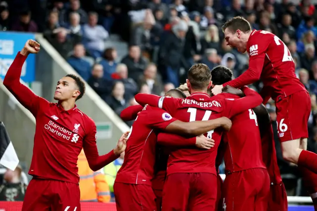 Liverpool players celebrate