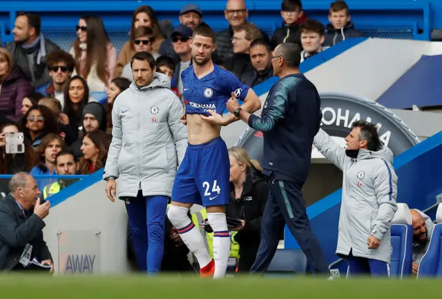 Sub Gary Cahill goes on