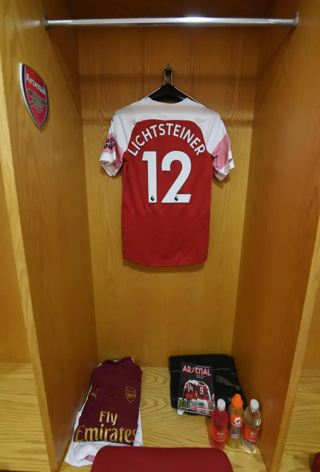 Stephan Lichtsteiner shirt in the Arsenal dressing room