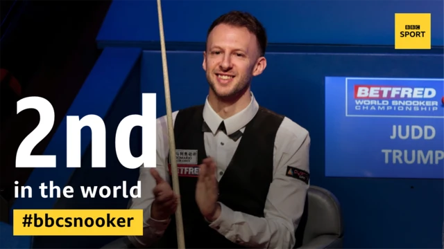 A graphic saying Judd Trump is second in the world