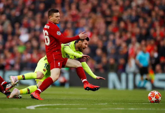 Lionel Messi and Andy Robertson