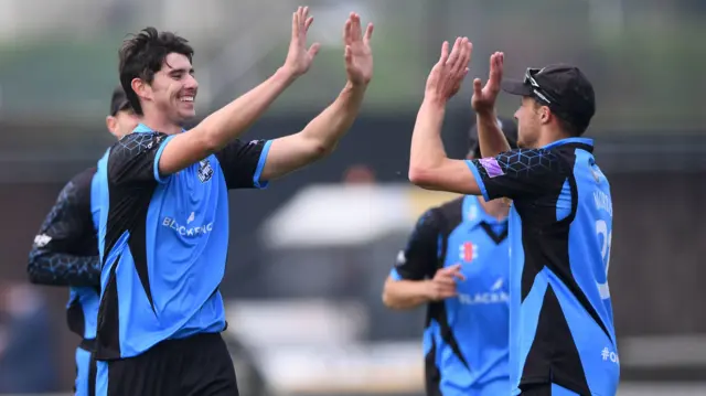 Worcestershire celebrating in One-Day Cup this season