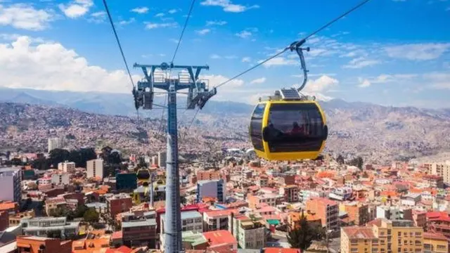 A cable car system in Bolivia