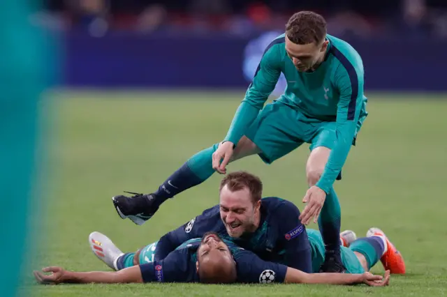 Lucas Moura and Christian Eriksen