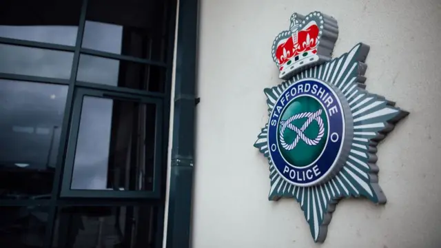 Staffordshire Police badge outside door