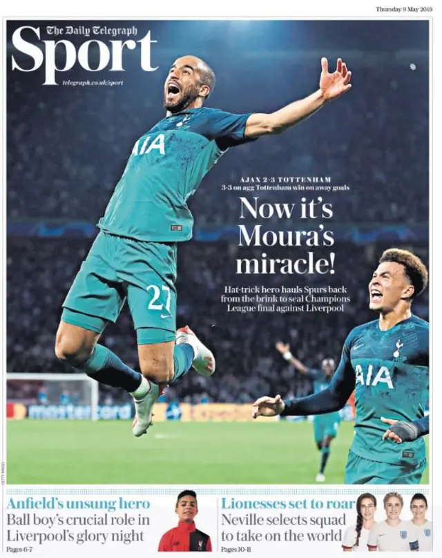 Thursday's Daily Telegraph