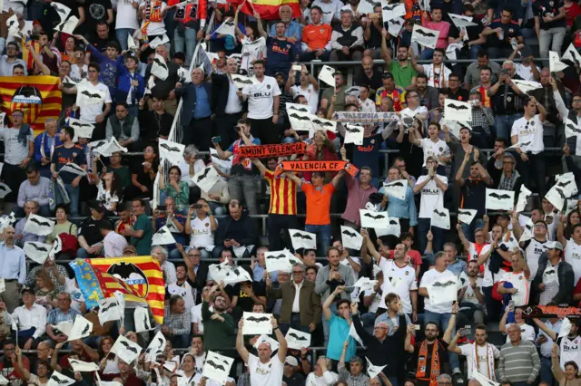 Fans inside the Mestalla