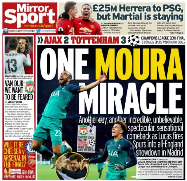 Thursday's Daily Mirror