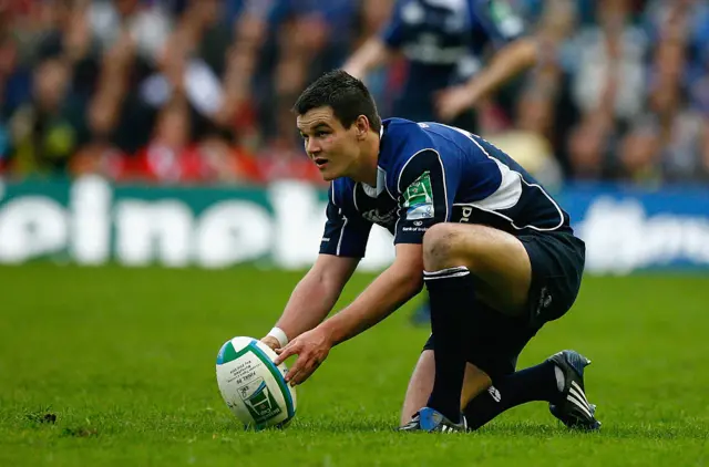 Johnny Sexton lines up a kick in the 2009 final