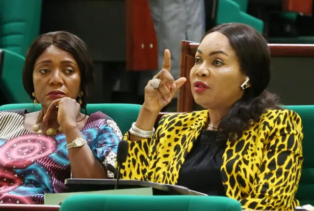 Two politicians pictured in Nigeria's House of Representatives