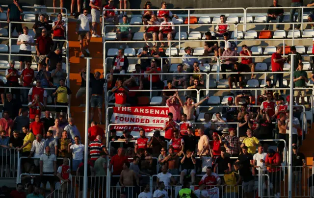 Arsenal fans in the Mestalla