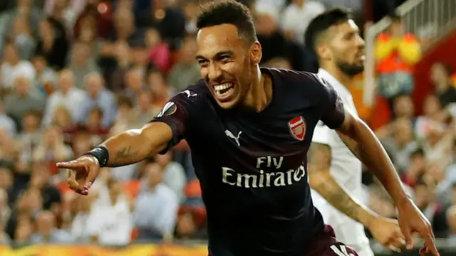 Arsenal's Pierre-Emerick Aubameyang celebrates