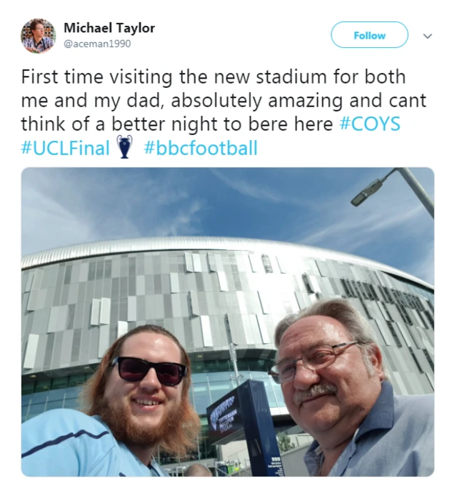 Michael Taylor tweets: First time visiting the new stadium