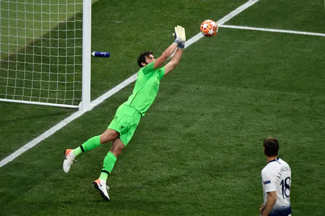 Alisson saves for Liverpool