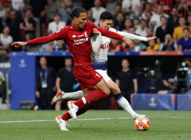 Virgil Van Dijk tackles Son