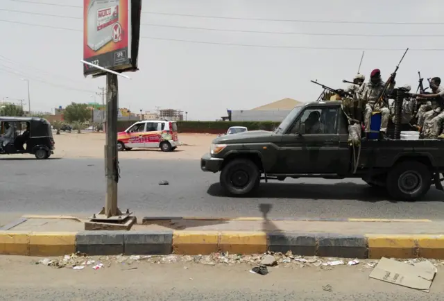 Military vehicle on the street