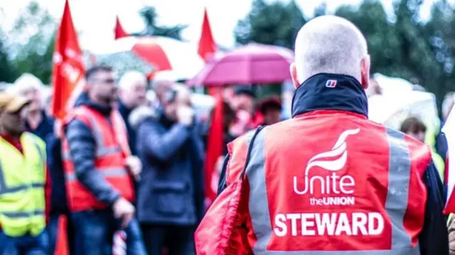 Unite members at the two sites walked out at both airports