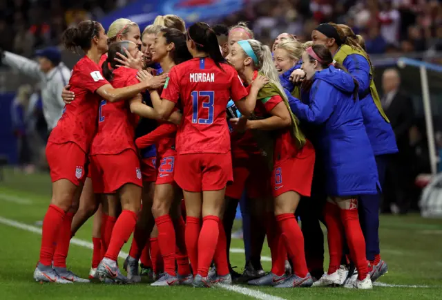 USA players celebrate