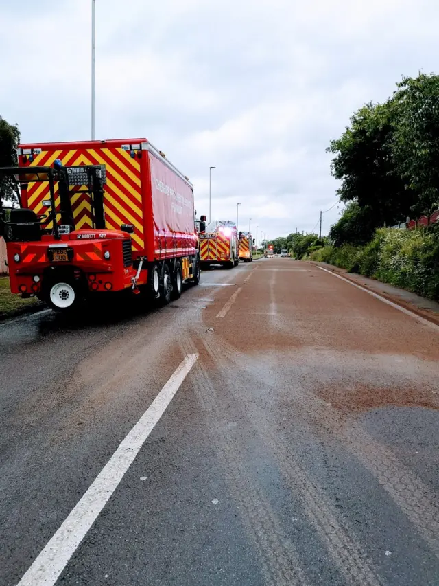 Crashed lorry