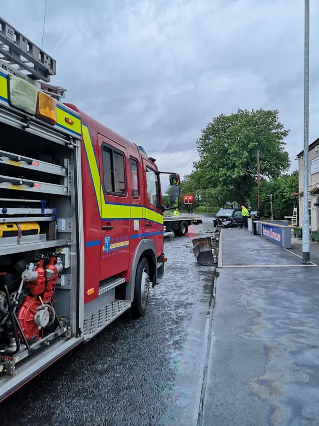 Crashed lorry