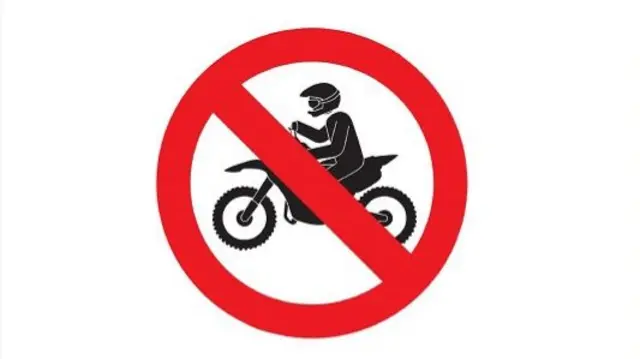 Motorbike warning sign