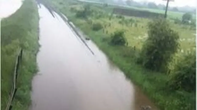 Flooded railway lines