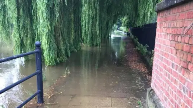 Shrewsbury town centre, near the River Severn