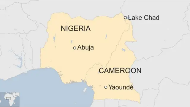 Map of Nigeria and Cameroon