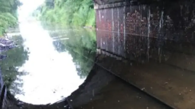 Flooded railway line