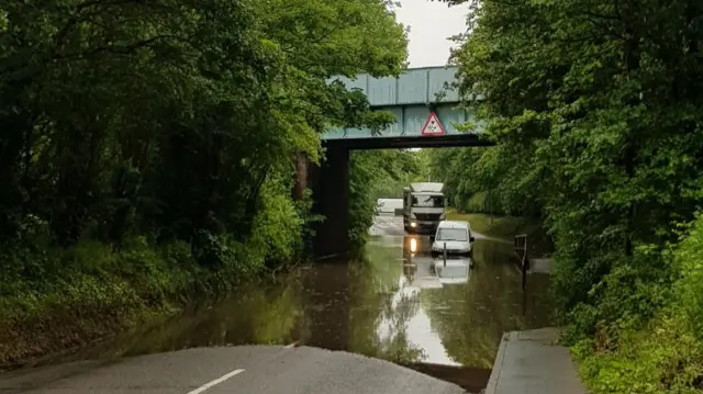 Flooding under bridge