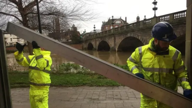 Flood barriers in Shrewsbury