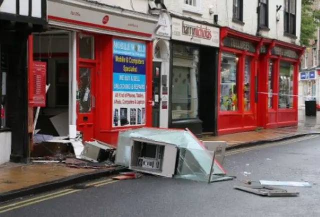 Ripped out cash machine