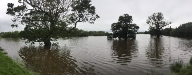 Flooded flood-plain