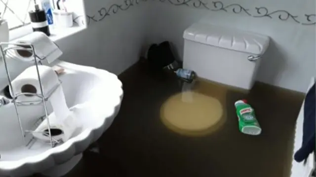 Flooded toilet