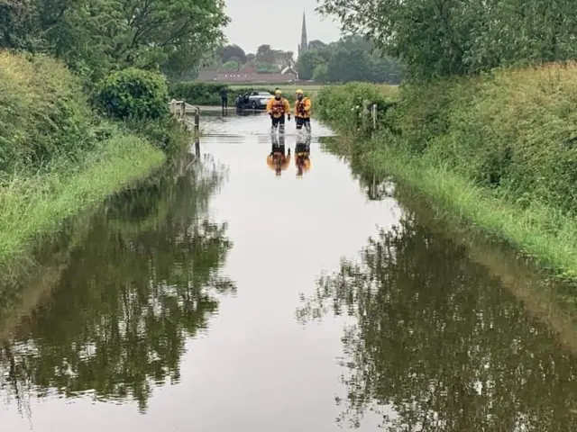 Flooded road