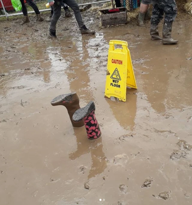 Wellies in the ground