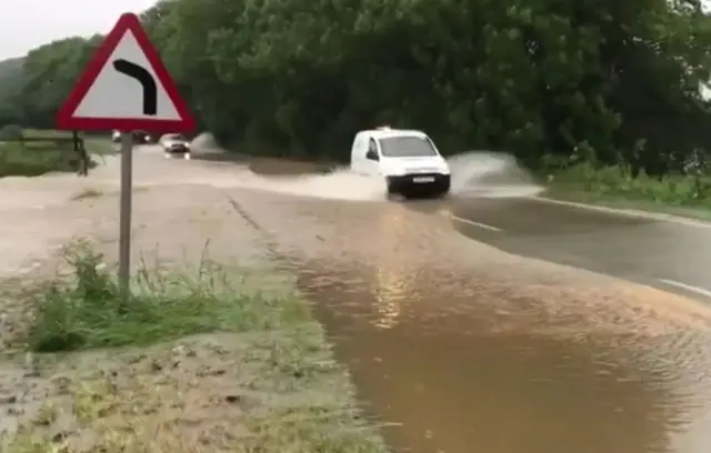 Flood-hit road