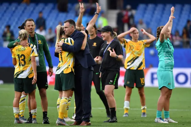 Australia celebrate after full-time