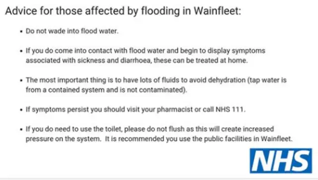 NHS flooding health advice