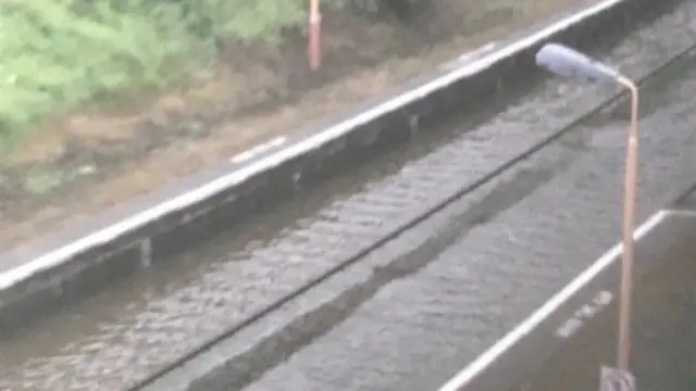 Flooded railway line