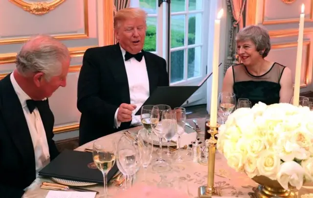 Prince Charles, Donald Trump and Theresa May