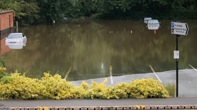 Flooded car park