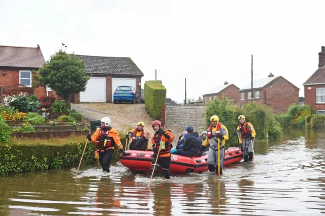 Residents being evacuated from their homes in Wainfleet