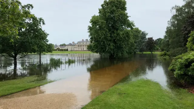 Flooded paths at Shugborough