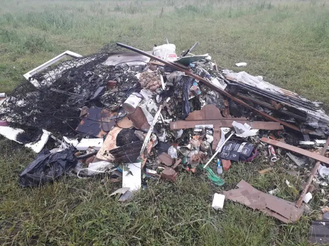 Fly-tipped rubbish