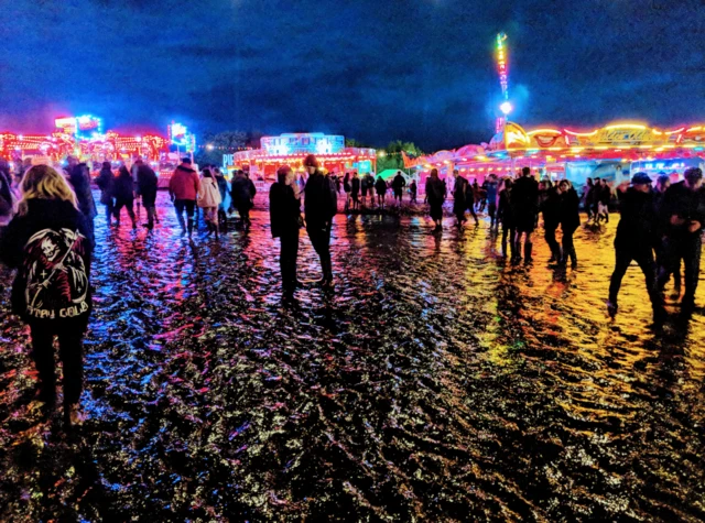 Fairground and mud