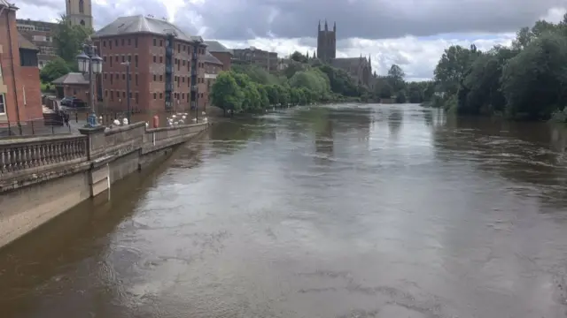 River Severn in Worcester at the weekend