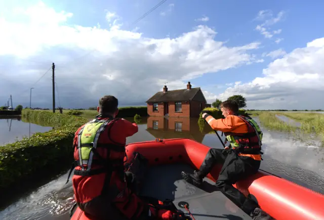Rescue boat and flooding