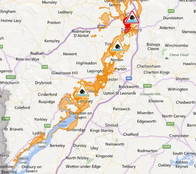 Flood alert map