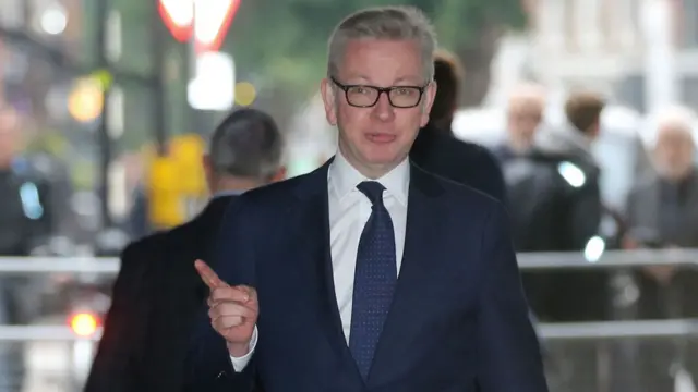 Michael Gove arrives at the BBC